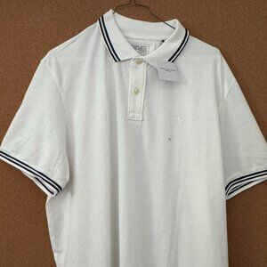 American Eagle White Polo Shirt Short Sleeve New with Tags
